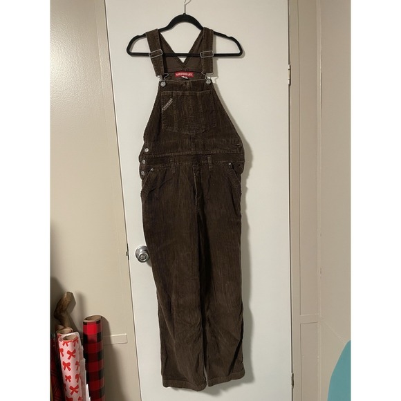 UNIONBAY Pants - VINTAGE Unionbay Overalls Womens M Brown Carpenter Corduroy Workwear Bib 90s Y2K